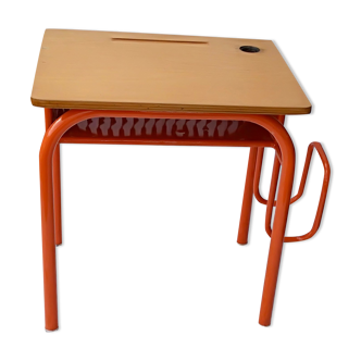 school desk metal wooden top