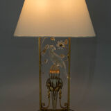 Crystal parrot table lamp, 1970s