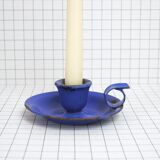 Candleholder in blue enamel
