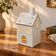 White and gold ceramic house lantern – Christmas light decoration