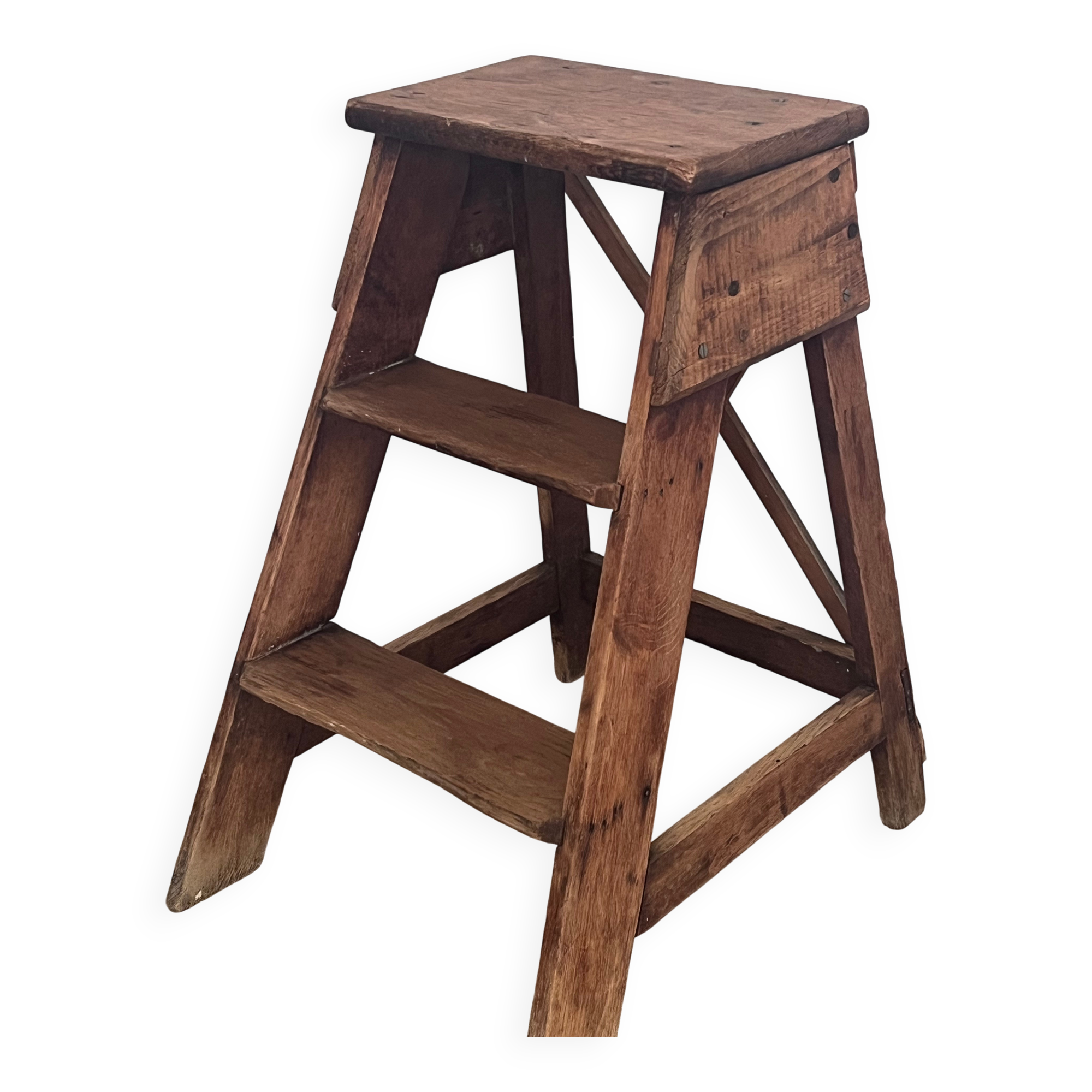 Old wooden footstool – Folk art