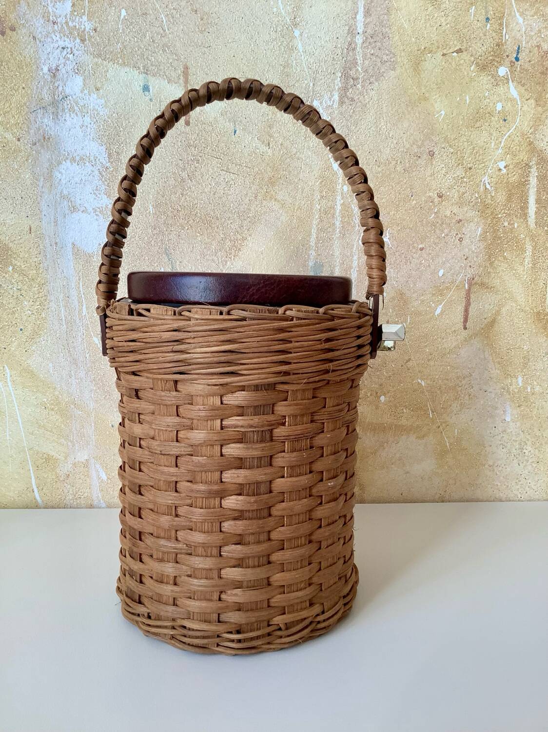 Wicker rattan ice bucket