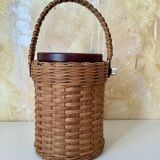 Wicker rattan ice bucket