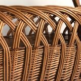 Braided wicker basket