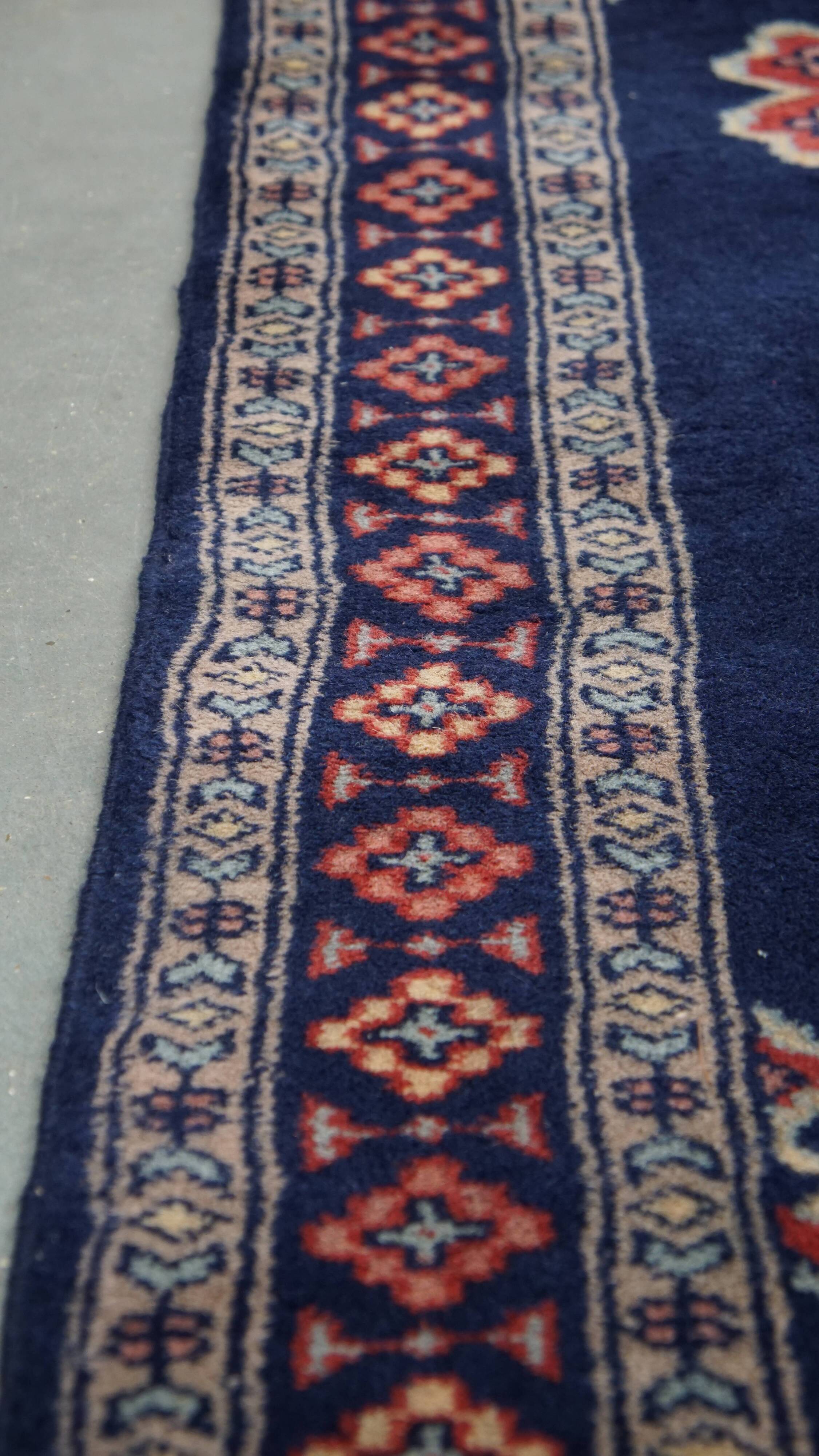 Wool Rug in Dark Blue – 139x66 cm