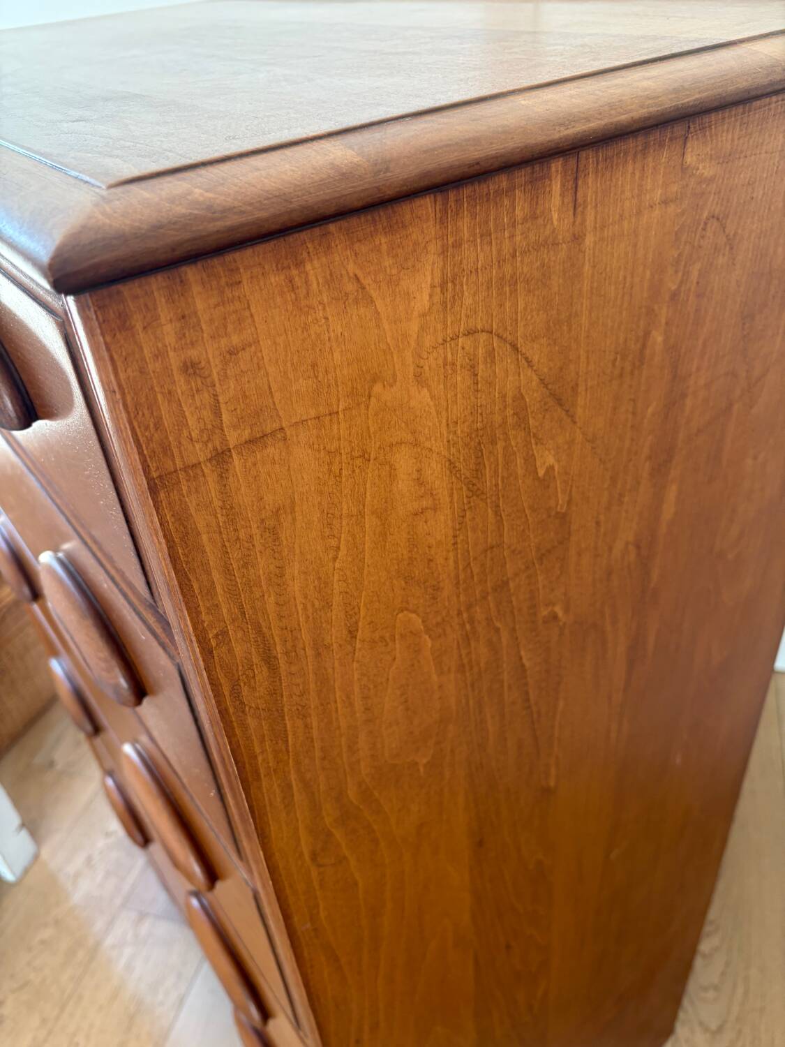 Maple stamped chest of drawers