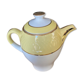 Teapot Moulin des Loups yellow sun golden border