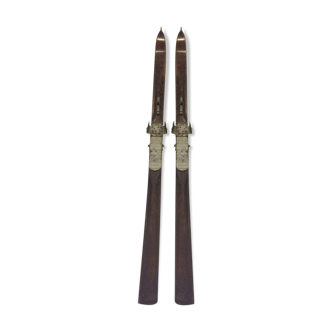 Pair of old wooden skis 1900
