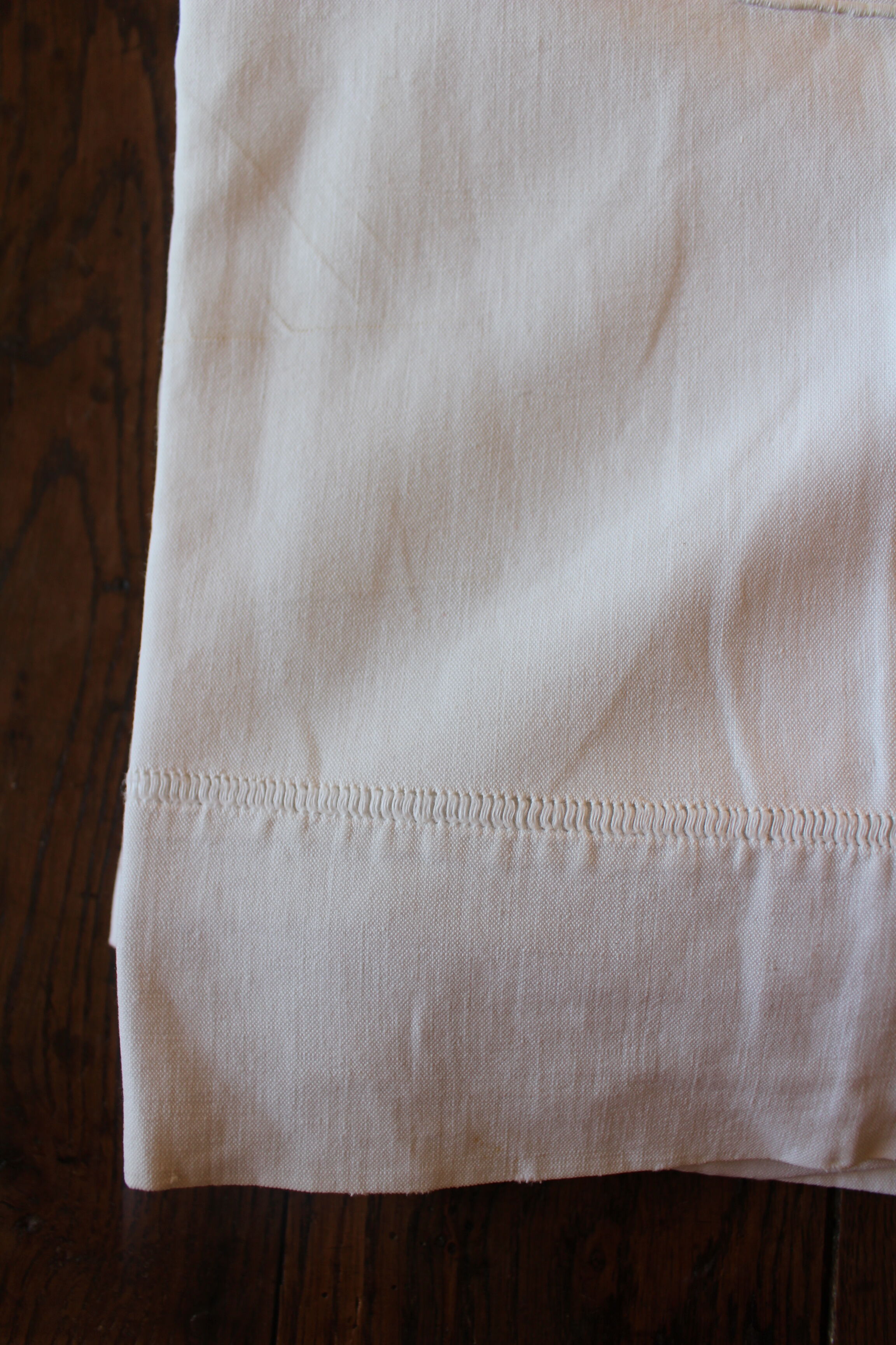 Old white sheet Monograms M C