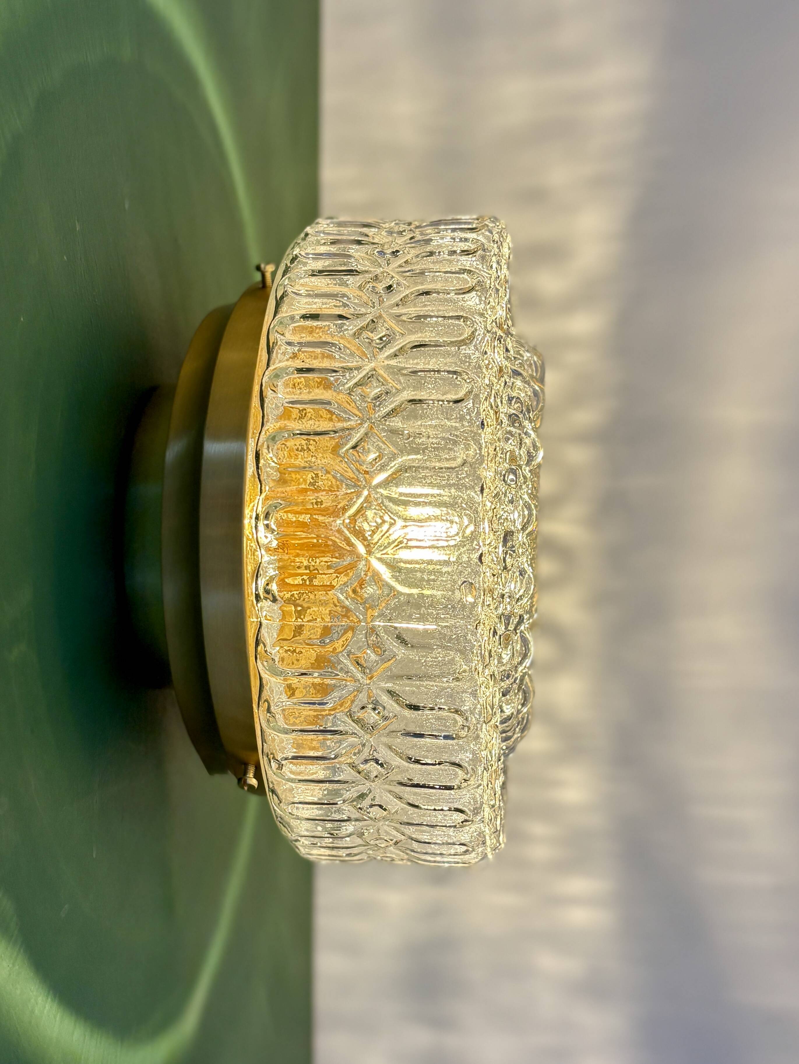 Vintage square glass globe wall/ceiling light (AX3)