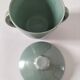 Covered sugar bowl in celadon ceramic – modernist lines