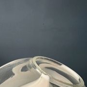 Mid-Century chrome desk lamp with glass shade