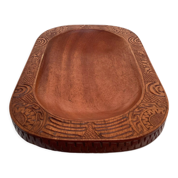 Plateau en bois exotique massif