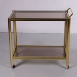 Hollywood Regency trolley with smoked glass