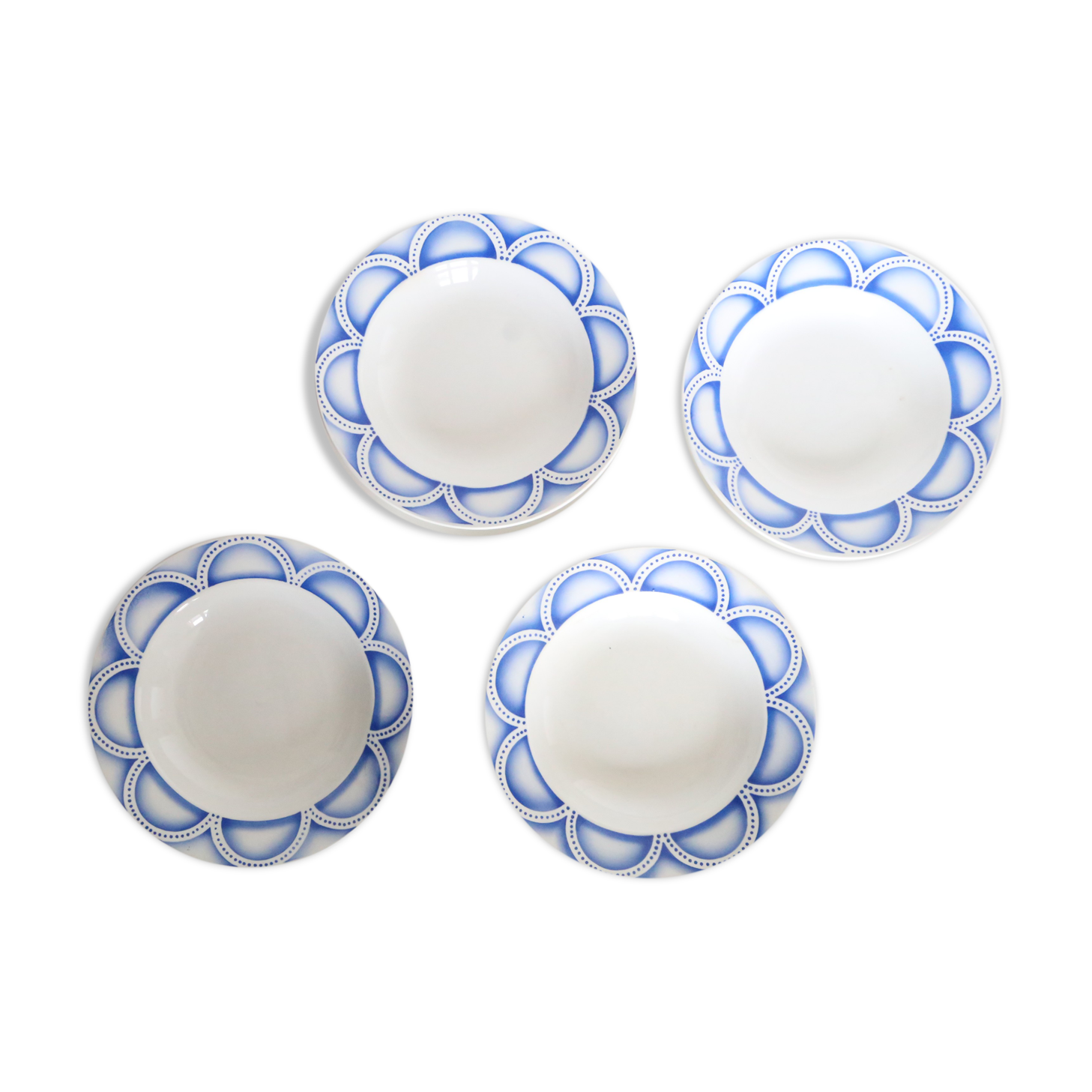 Set de 4 assiettes creuses Sarreguemines motif Arcades