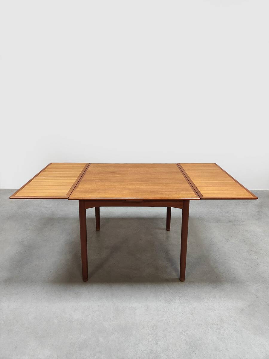 Vintage Danish Square Extendable Teak Dining Table