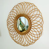 Vintage rattan mirror
