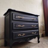 Revamped vintage black chest of drawers