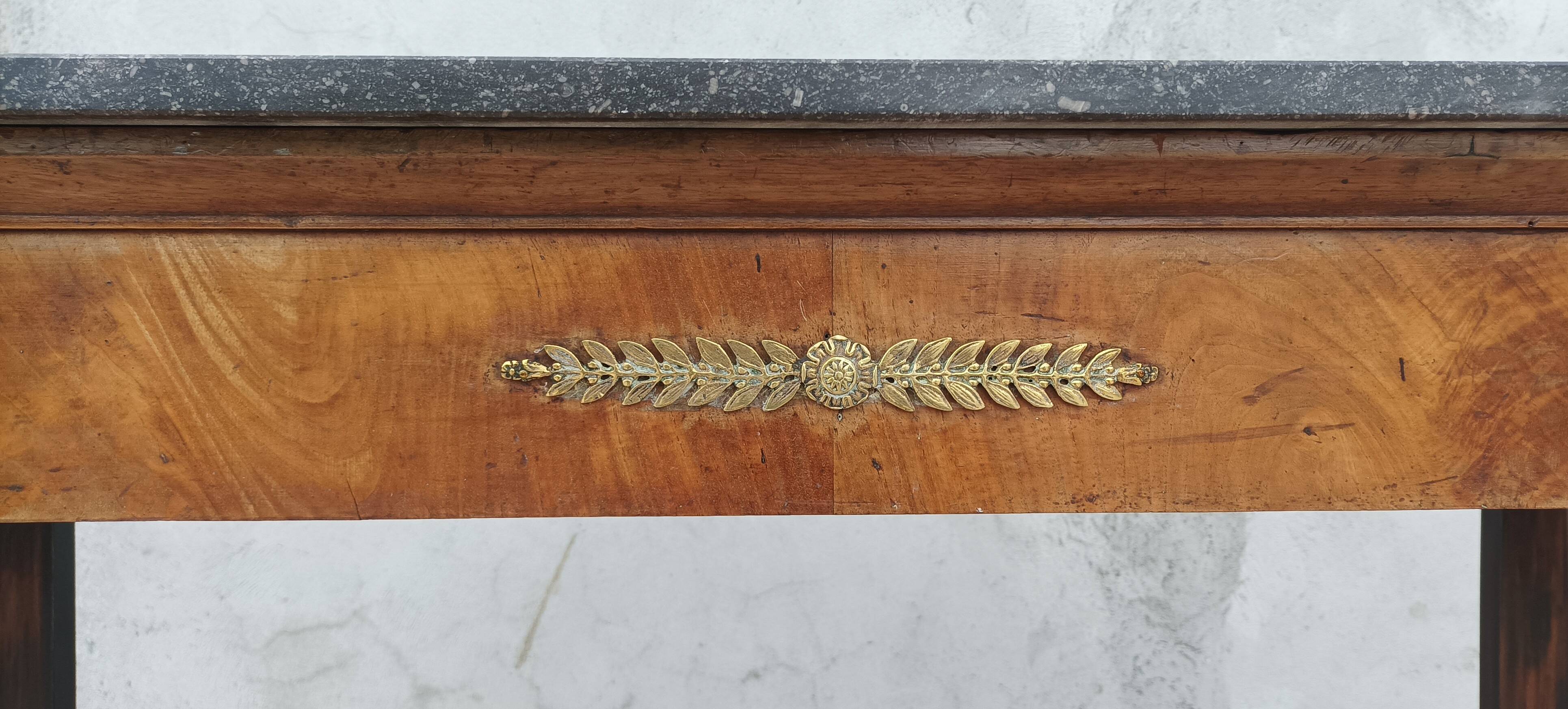 Large Empire period mahogany console table