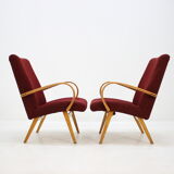 In style of Jindřich Halabala armchairs, 1960s