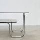 1980s 2-tier chrome coffee table