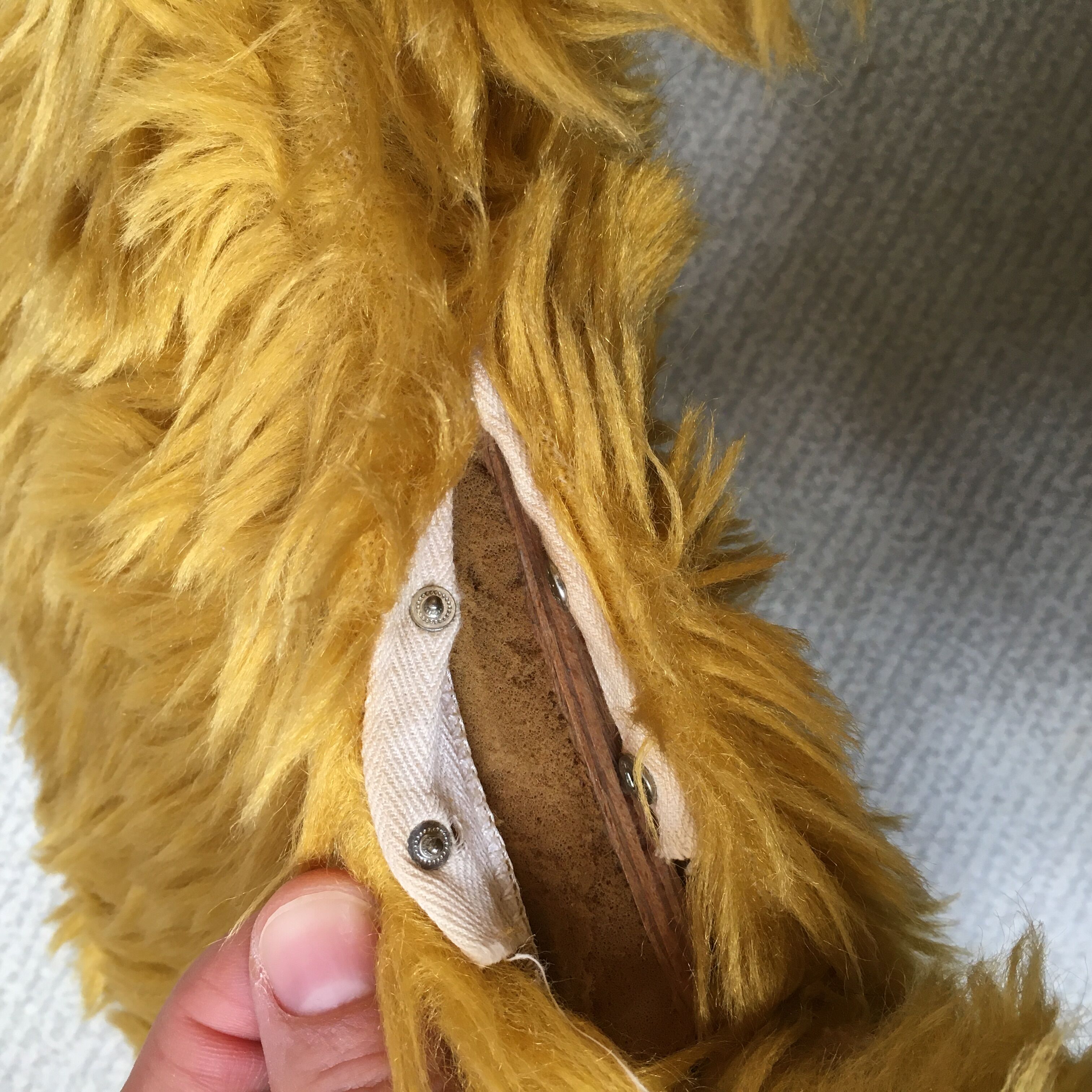 Pair of Pelfran chairs in yellow-orange moumoute