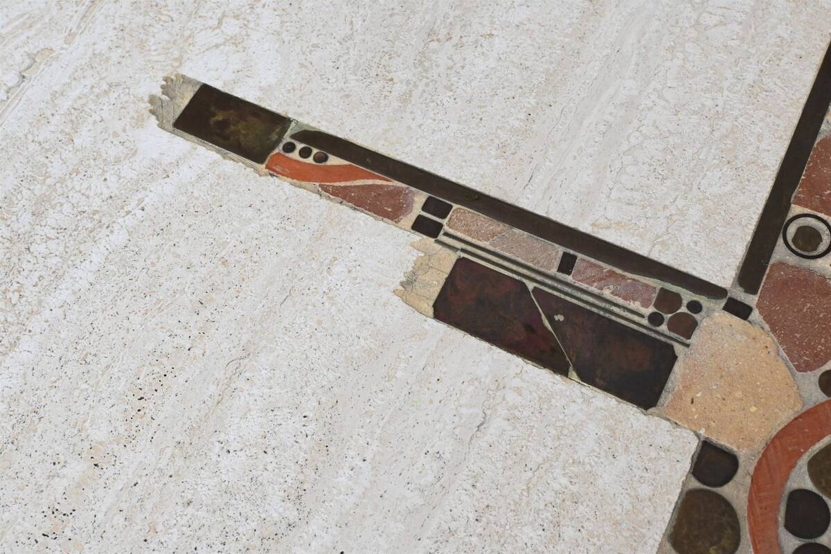 Paul Kingma artwork coffee table in travertine, The Netherlands, 1980