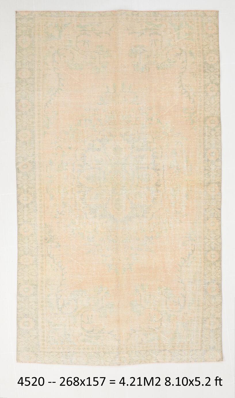 5x9 cream & beige oriental vintage rug 157x268cm