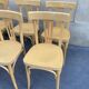 Set of 10 bistro chairs in light beech.