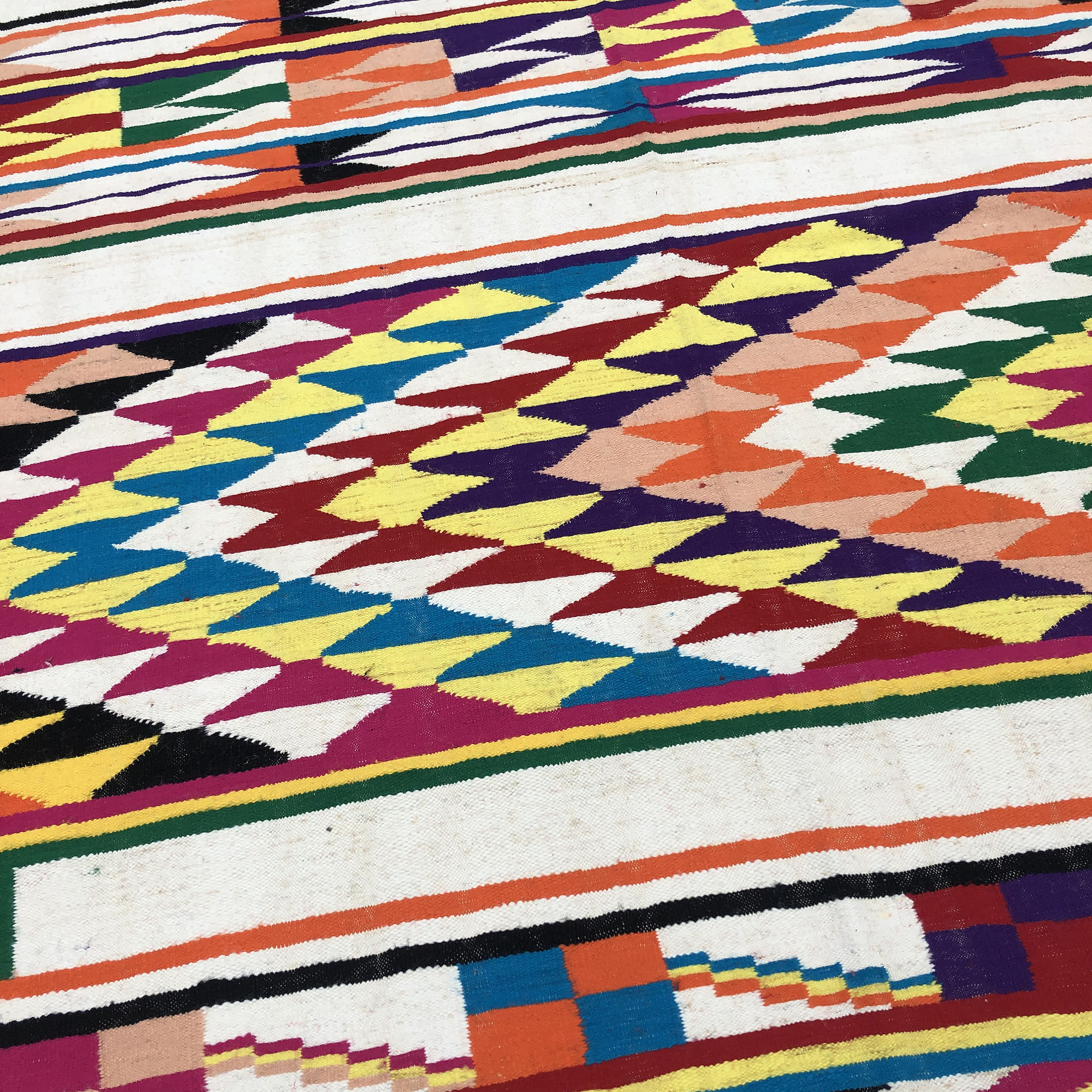 XXL Vintage Handmade Algerian Berber Ethnic Bohemian Antique Carpet - Area Rug 399x217