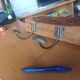Vintage coat hook in solid wood and metal –