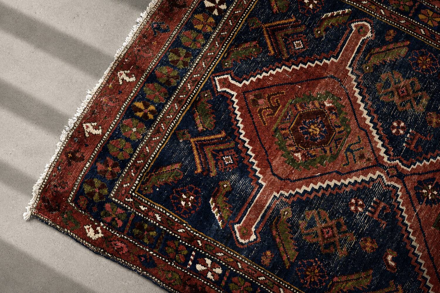 Vintage Handwoven Oriental Tribal Rug, 1940s