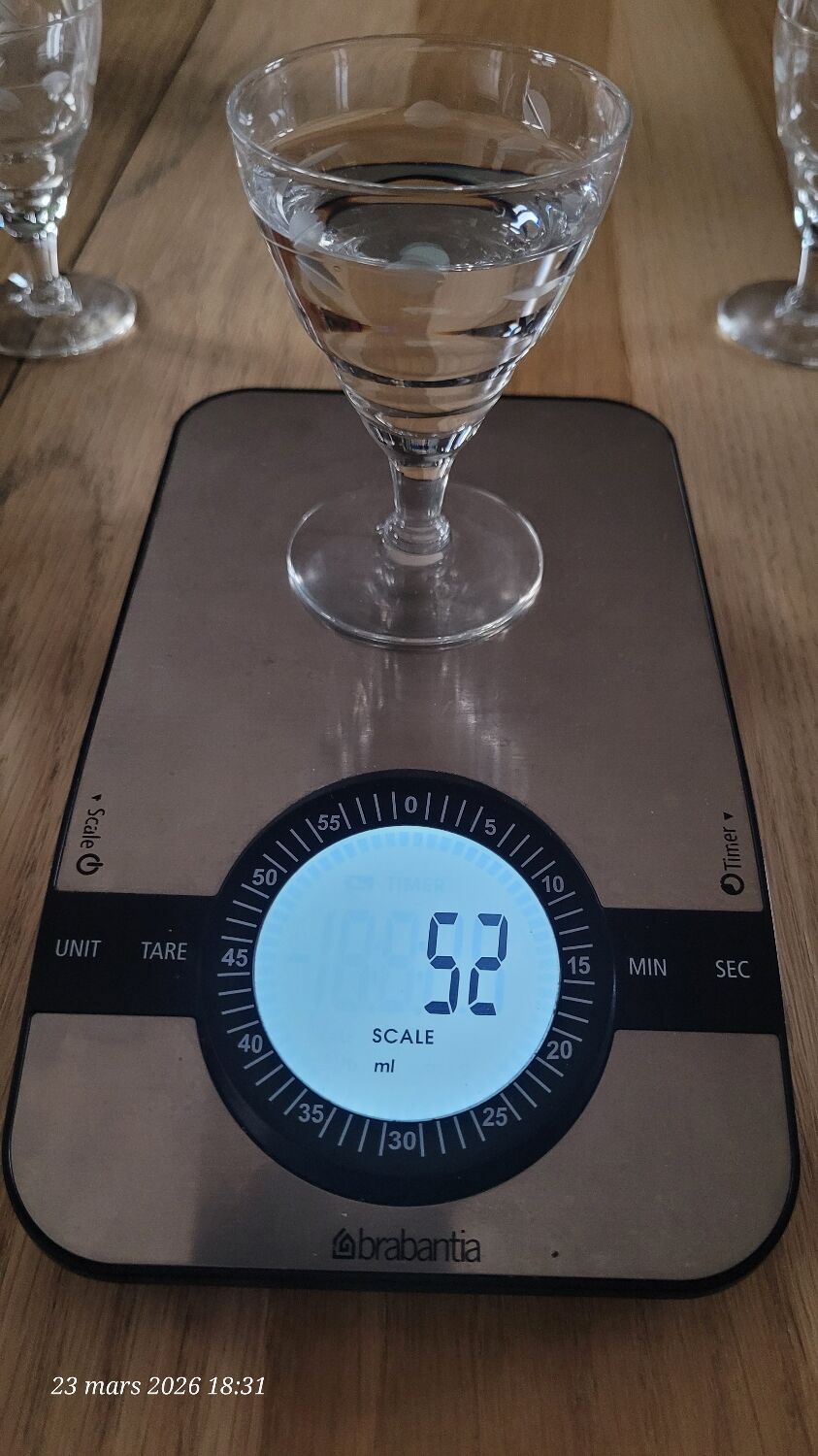 7 vintage footed aperitif glasses