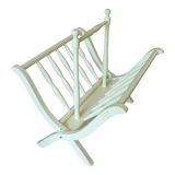 Folding magazine rack in vintage white wood