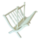 Folding magazine rack in vintage white wood