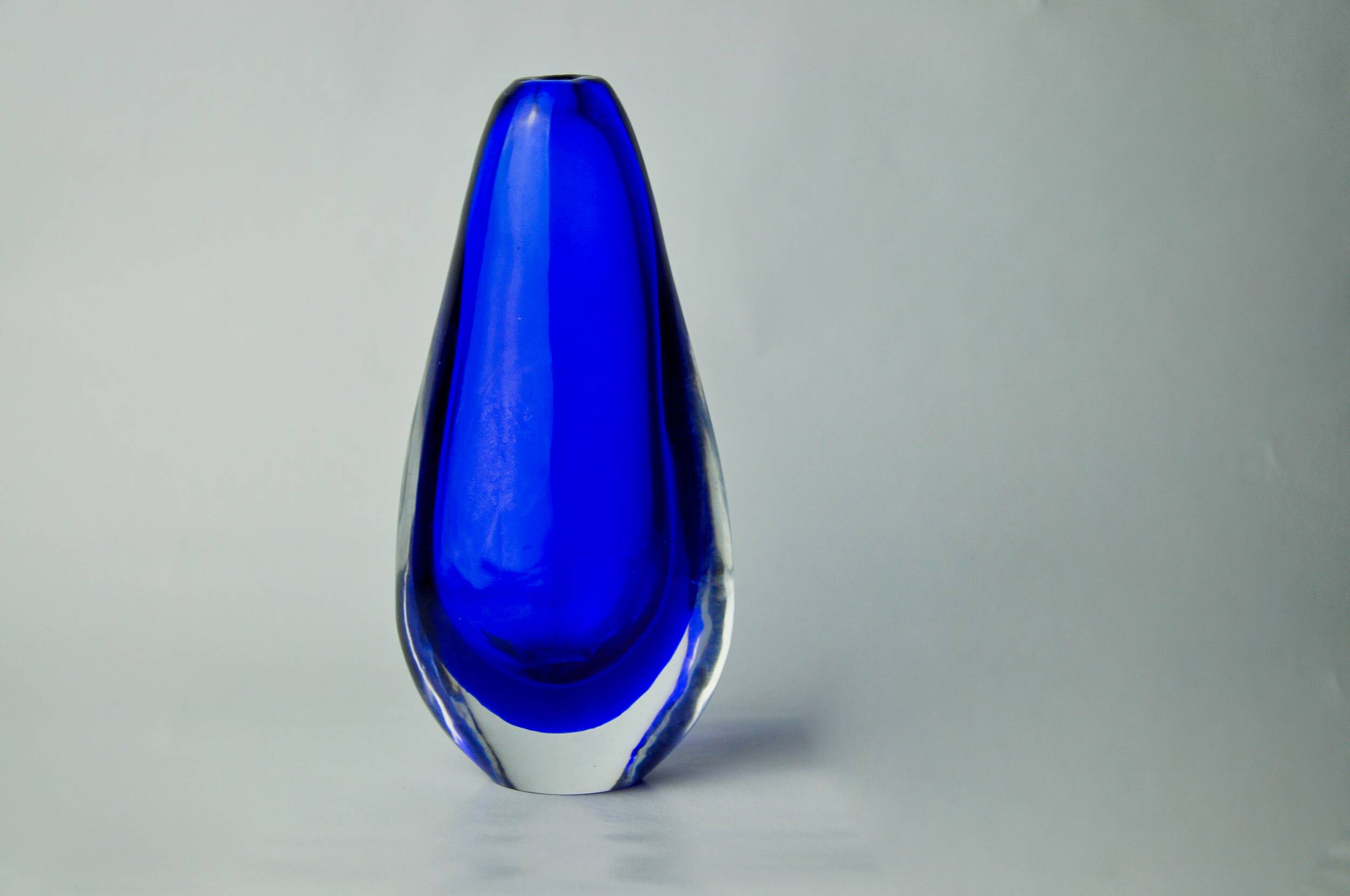 BLUE SOMMERSO VASE, MURANO GLASS, ITALY, 1970