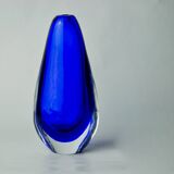 BLUE SOMMERSO VASE, MURANO GLASS, ITALY, 1970
