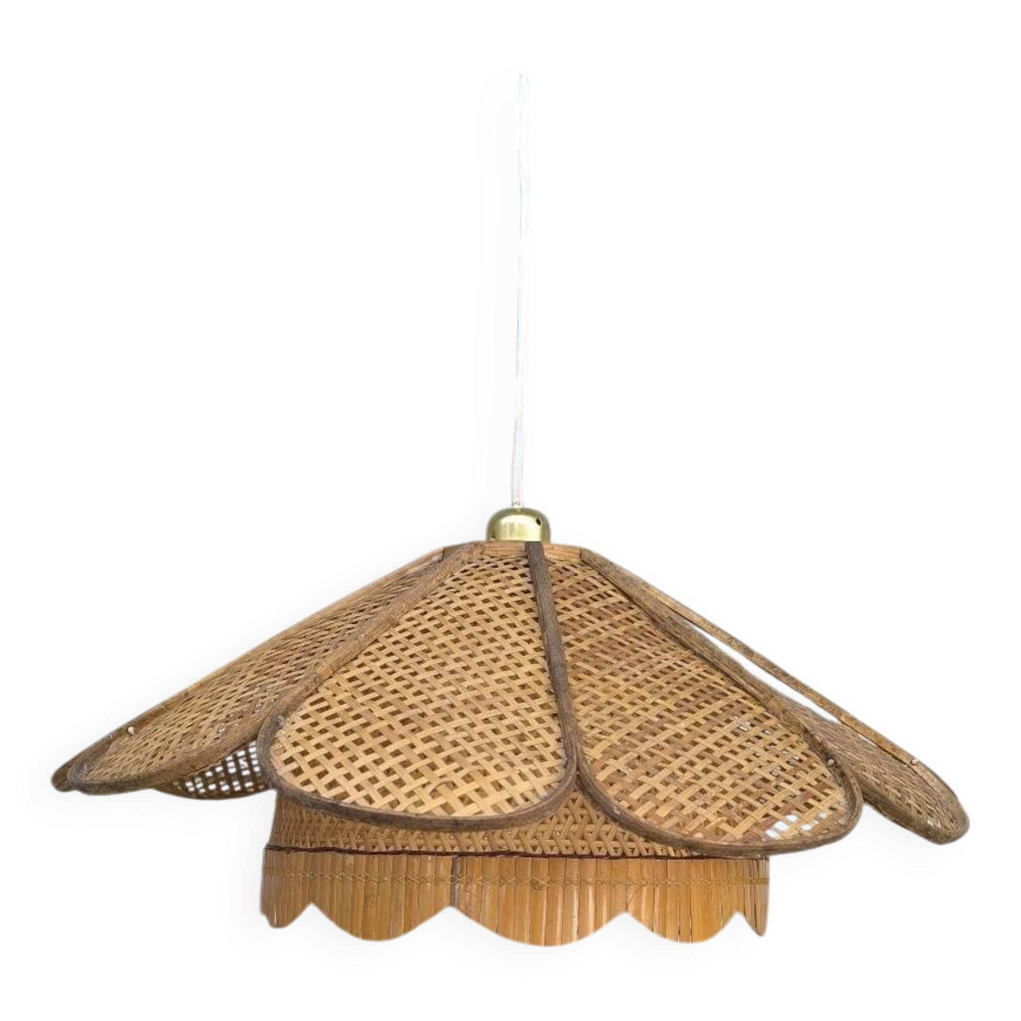 Vintage wicker flower pendant light