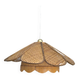 Vintage wicker flower pendant light