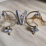 Pair of vintage tulip wall lights from the 70s