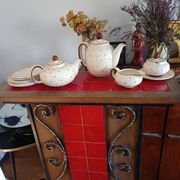 VVB Haldensleben ceramic coffee and tea service, Lotte pattern, 1950