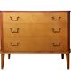 Commode scandinave en frêne des années 1950