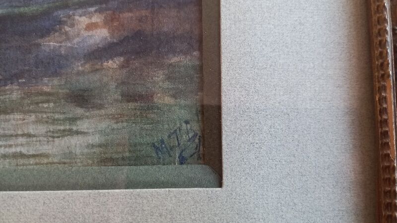 Old painting, marine watercolor