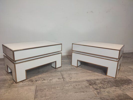 Set of 2 bedside tables by Alain Delon for Maison Jansen, 1975