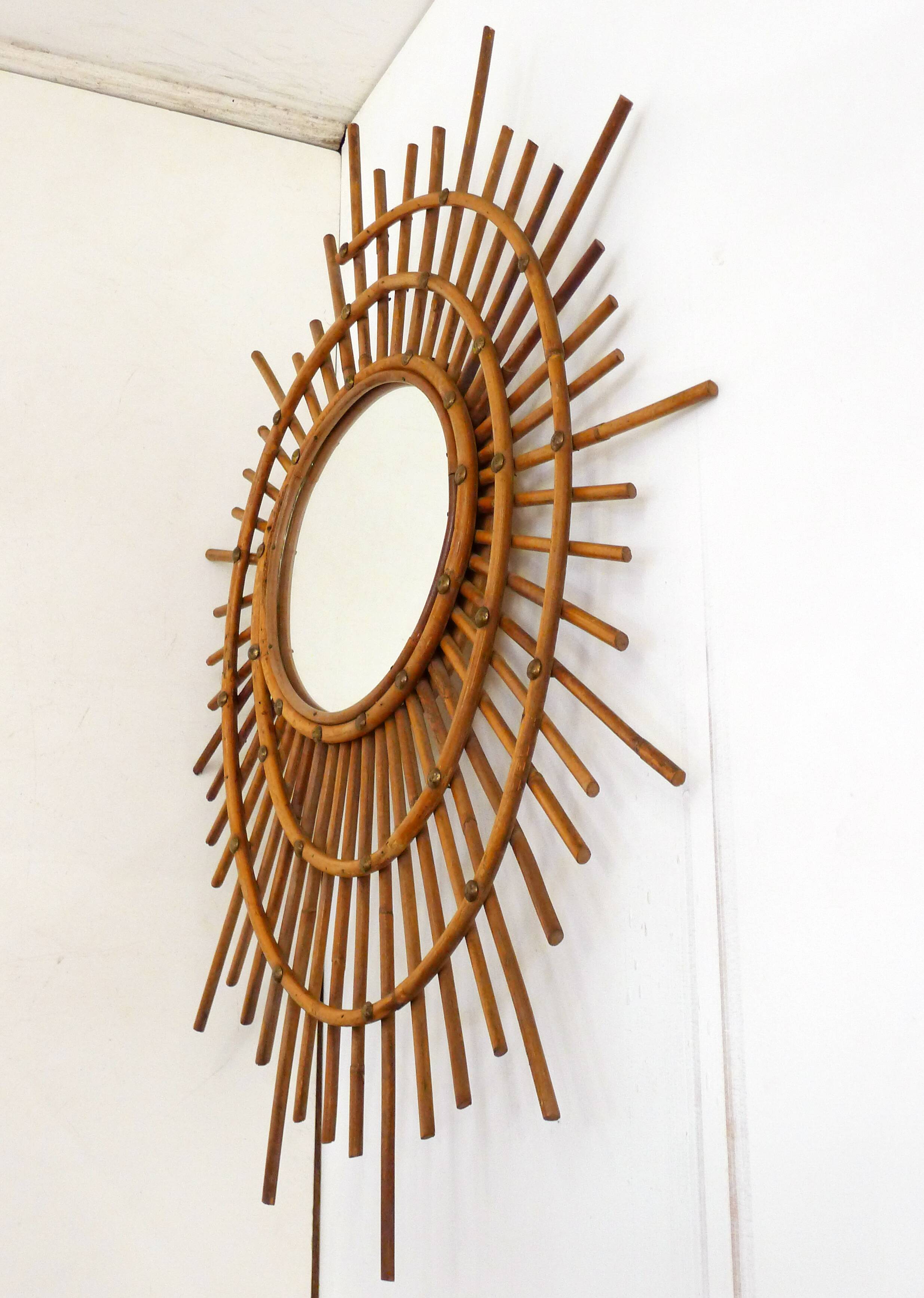 Miroir soleil ortf rotin