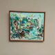 Original Swedish Oil on Canvas" Harbor" By Sven Sinde, Vintage & Framed 47×38cm