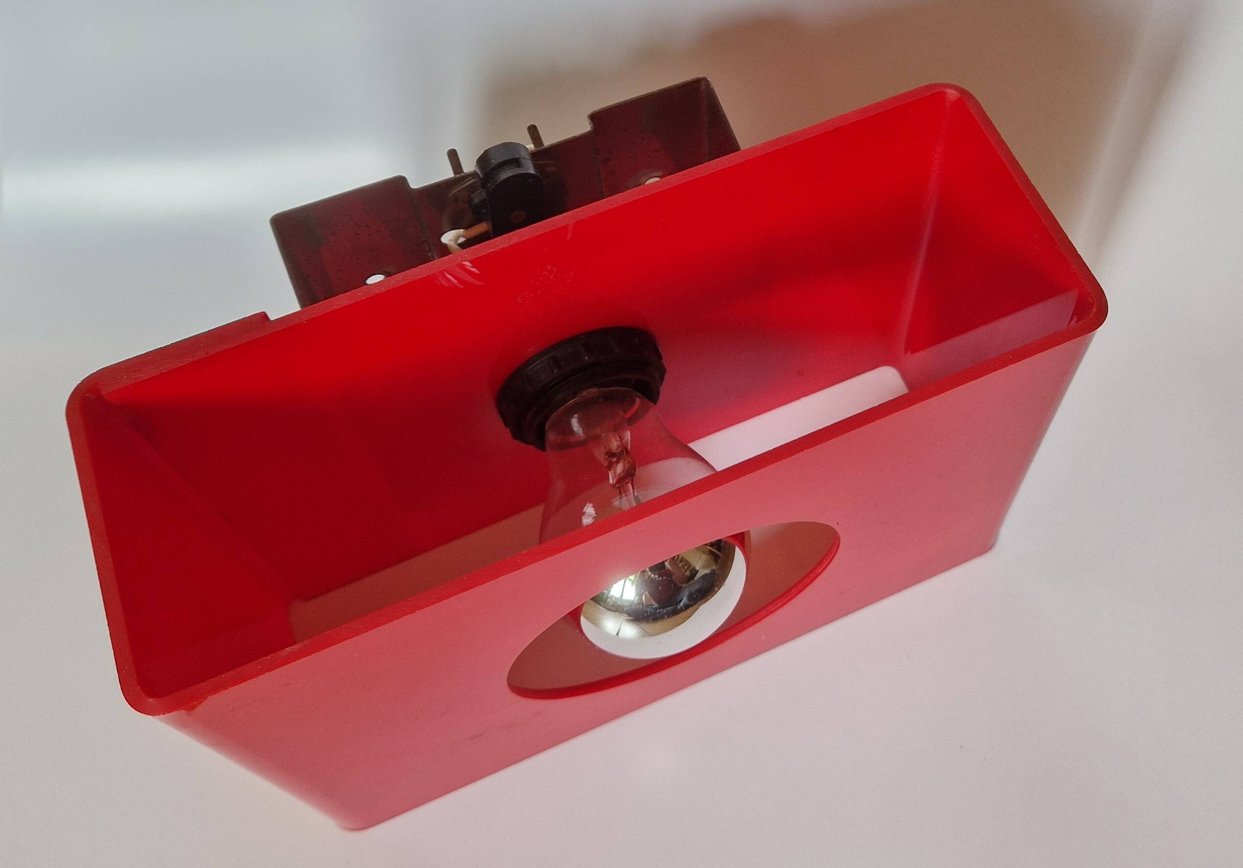 Vintage red disco wall light 1970 Jocelyne Trocmé