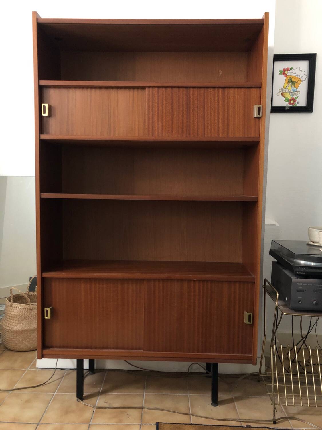 Armoire / bibliothèque placage teck