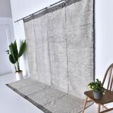 9x10 White Black %100 Wool Turkish Vintage Rug 277x296Cm