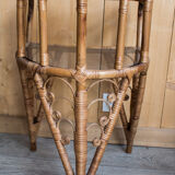Paire de table de chevets en rotin 1960